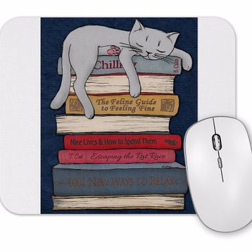 Baskı Dükkanı Kitap Okuyan Kedi Cats Mouse Pad