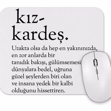 Baskı Dükkanı Kiz Kardeş Kelime Mouse Pad