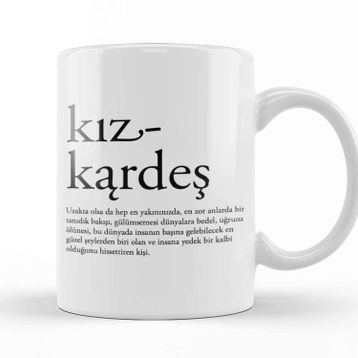 Baskı Dükkanı Kız Kardeş Yazılı Kupa