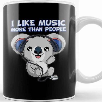Baskı Dükkanı Koala Bear Art Müzik Kupa