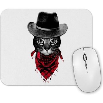 Baskı Dükkanı Kovboy Cat Kedi Mouse Pad