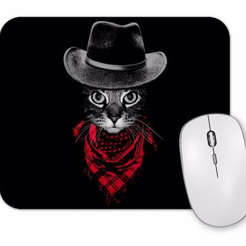 Baskı Dükkanı Kovboy Cat Kedi Mouse Pad