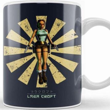 Baskı Dükkanı Lara Croft Retro Japanese Kupa