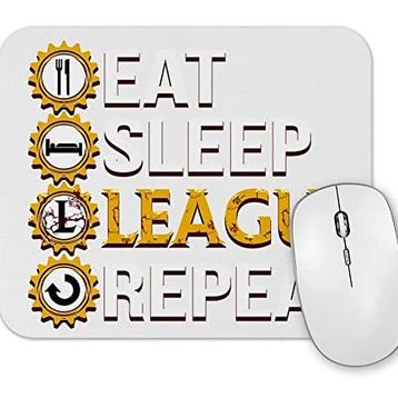 Baskı Dükkanı League of Legends Eat Sleep League Repeat Funny Gifts Mouse Pad