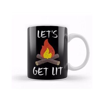 Baskı Dükkanı Let S Get Lit Campfire Camping Outdoors Campers Kupa