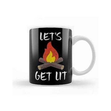 Baskı Dükkanı Let S Get Lit Campfire Camping Outdoors Campers Kupa