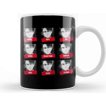 Baskı Dükkanı Levi Ackerman Face Moods Kupa