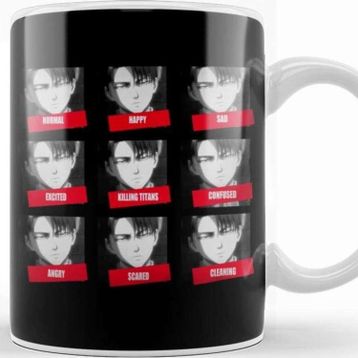 Baskı Dükkanı Levi Ackerman Face Moods Kupa