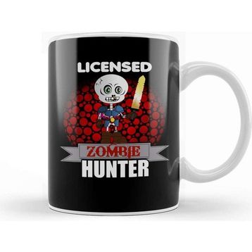 Baskı Dükkanı Licensed Zombie Hunter Skeleton Halloween Kupa