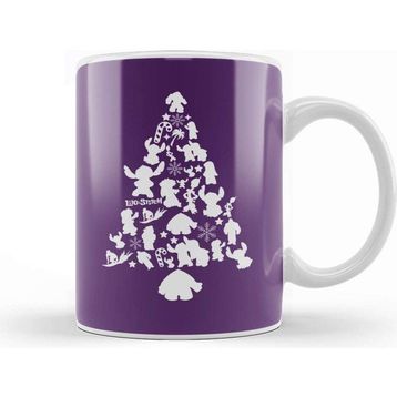 Baskı Dükkanı Lilo And Stitch Christmas Tree Silhouette Kupa