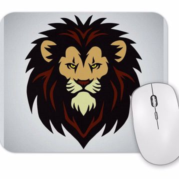 Baskı Dükkanı Lion Head Mascot Logo Mouse Pad