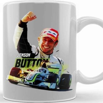 Baskı Dükkanı Low Poly Jenson Button Kupa
