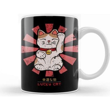 Baskı Dükkanı Lucky Cat Retro Japanese Kupa