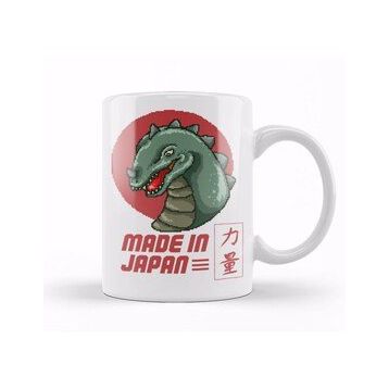Baskı Dükkanı Made In Japan Godzilla Pixel Art Kupa
