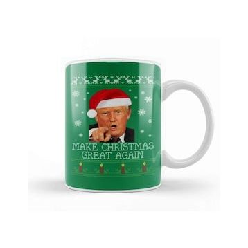 Baskı Dükkanı Make Christmas Great Again Donald Trump Knit Pattern Kupa