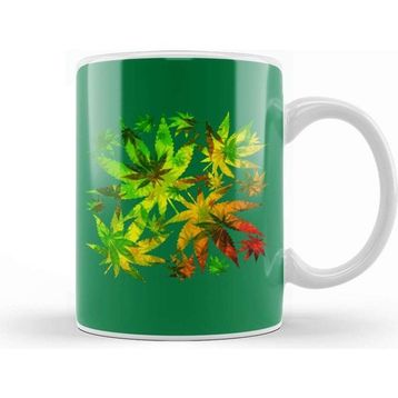 Baskı Dükkanı Marijuana Cannabis Leaves Pattern Kupa