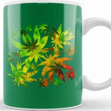 Baskı Dükkanı Marijuana Cannabis Leaves Pattern Kupa