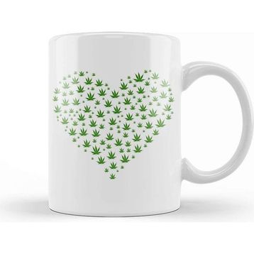 Baskı Dükkanı Marijuana in a Heart Shape Kupa