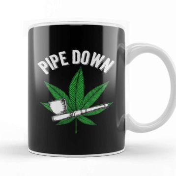 Baskı Dükkanı Marijuana Pipe Down Kupa