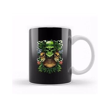 Baskı Dükkanı Marijuana Skulls Kupa