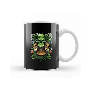 Baskı Dükkanı Marijuana Skulls Kupa
