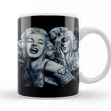 Baskı Dükkanı Marilyn With Tattoos Kupa