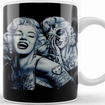 Baskı Dükkanı Marilyn With Tattoos Kupa