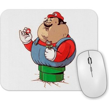 Baskı Dükkanı Mario Bros Branca Mouse Pad