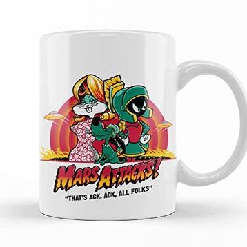 Baskı Dükkanı Mars Attacks Porselen Kupa