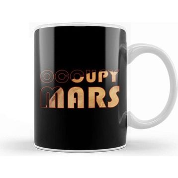 Baskı Dükkanı Mars Occupy Mars Text with Planet Kupa