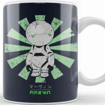 Baskı Dükkanı Marvin Paranoid Android Retro Japanese Kupa
