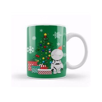 Baskı Dükkanı Marvin The Paranoid Android Around The Christmas Tree Kupa