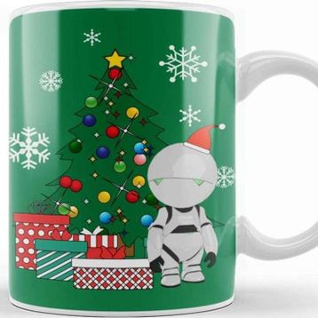 Baskı Dükkanı Marvin The Paranoid Android Around The Christmas Tree Kupa