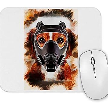 Baskı Dükkanı Maskeli Pug Köpek Mouse Pad