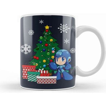 Baskı Dükkanı Mega Man Around the Christmas Tree Kupa
