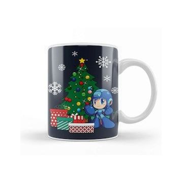 Baskı Dükkanı Mega Man Around the Christmas Tree Kupa
