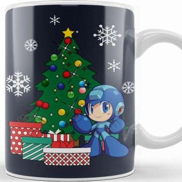 Baskı Dükkanı Mega Man Around the Christmas Tree Kupa