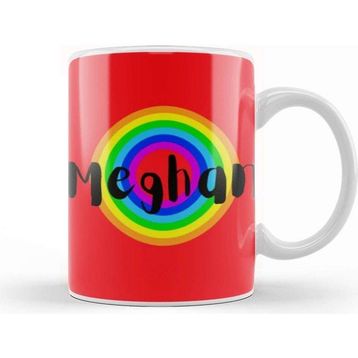 Baskı Dükkanı Meghan, Duchess of Sussex Retro Rainbow Style Kupa