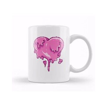 Baskı Dükkanı Melting Heart Pixel Art Kupa