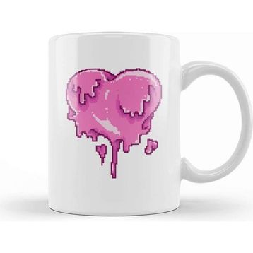 Baskı Dükkanı Melting Heart Pixel Art Kupa