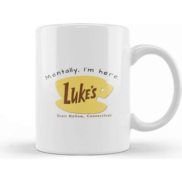 Baskı Dükkanı Mentally I'm Here Lukes Diner Kupa