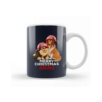 Baskı Dükkanı Merry Christmas Bitches Dog Kupa