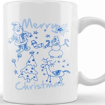 Baskı Dükkanı Merry Christmas Doodles Kupa