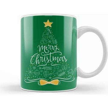 Baskı Dükkanı Merry Christmas Sketch Tree Kupa