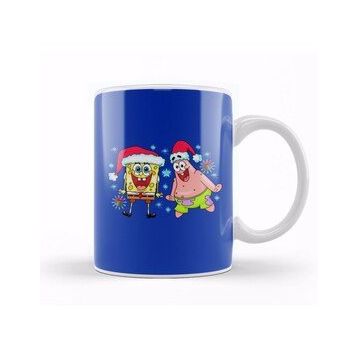 Baskı Dükkanı Merry Christmas Süngerbob Kupa