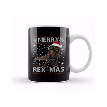 Baskı Dükkanı Merry Rex Mas Christmas Dinosaur Kupa