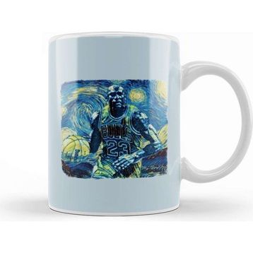 Baskı Dükkanı Michael Jordan Van Gogh Style Kupa