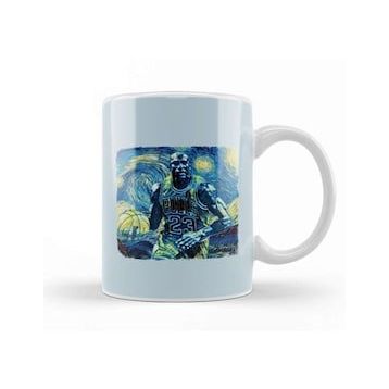 Baskı Dükkanı Michael Jordan Van Gogh Style Kupa