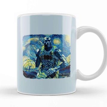 Baskı Dükkanı Michael Jordan Van Gogh Style Kupa