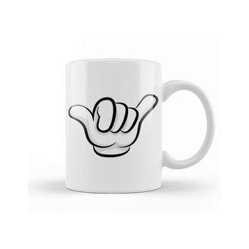 Baskı Dükkanı Mickey Mouse Hang Loose Sign Kupa